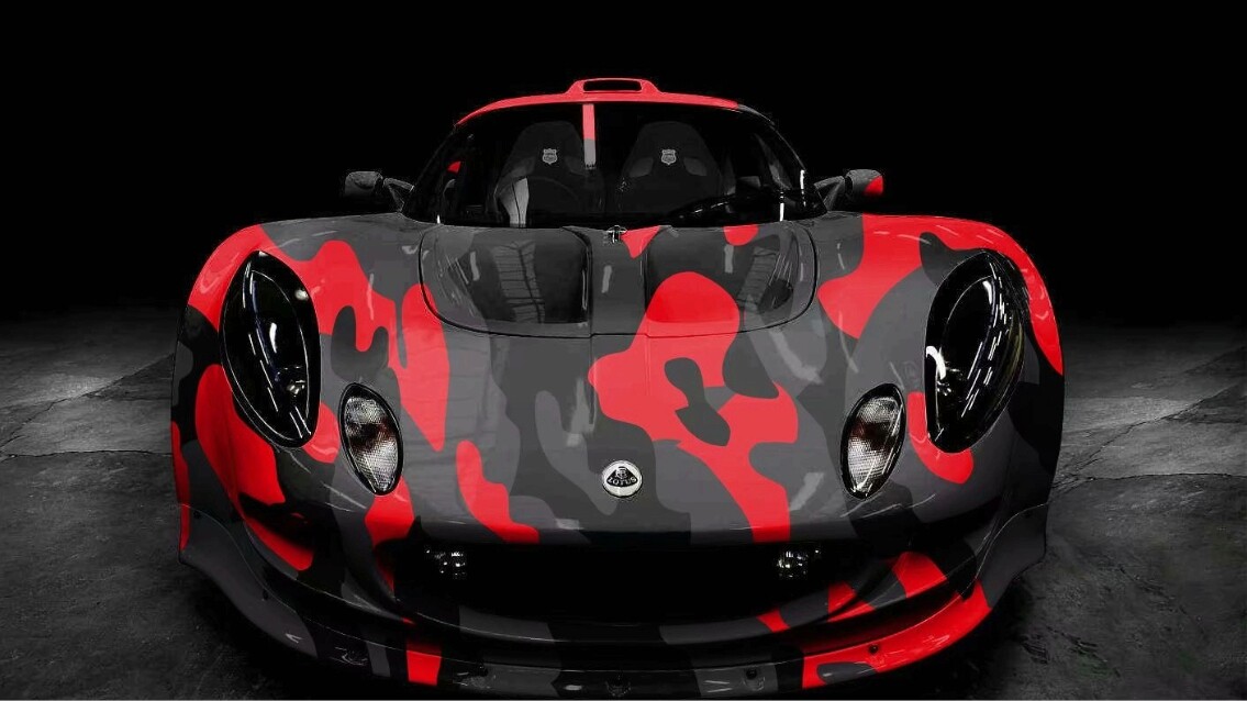 Red Black Gray Camo Camouflage Vinyl Car Wrap Film Sheet +Free