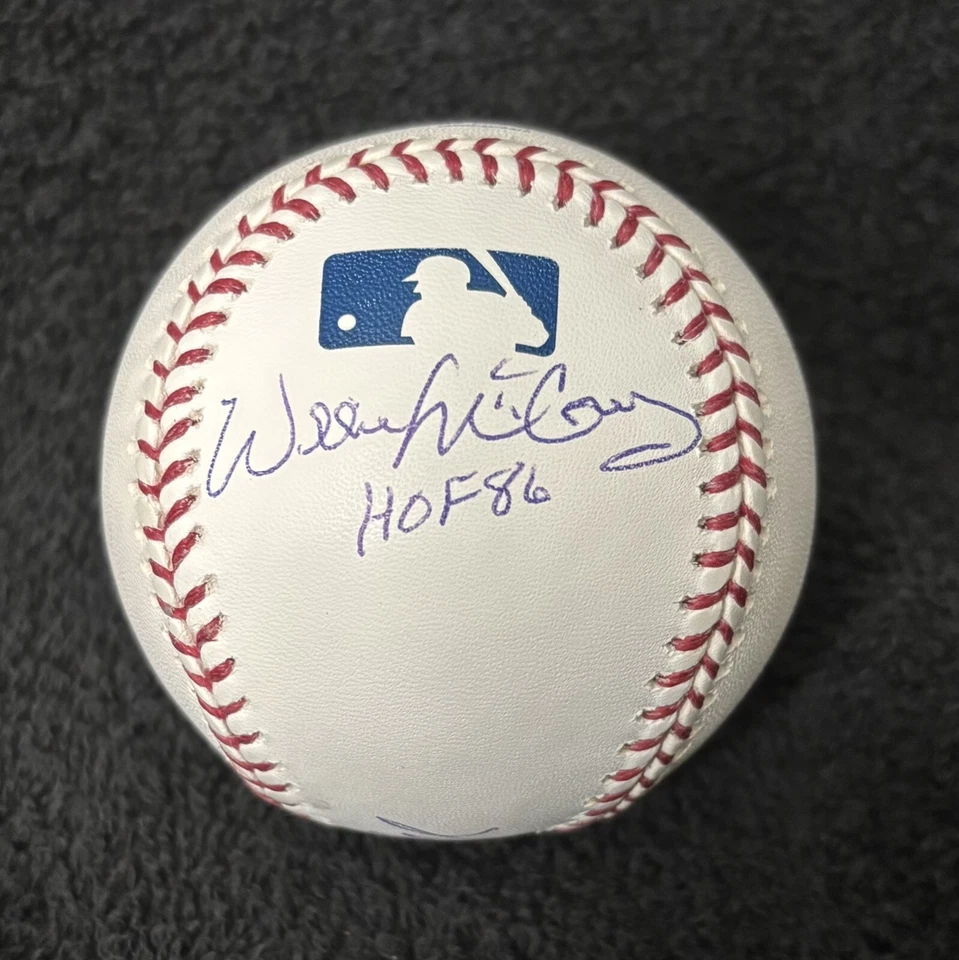 Mike Schmidt HOF 95 Willie McCovey HOF 86 SIGNED OMLB Baseball PSA 500 HR Club - Image 2 of 4