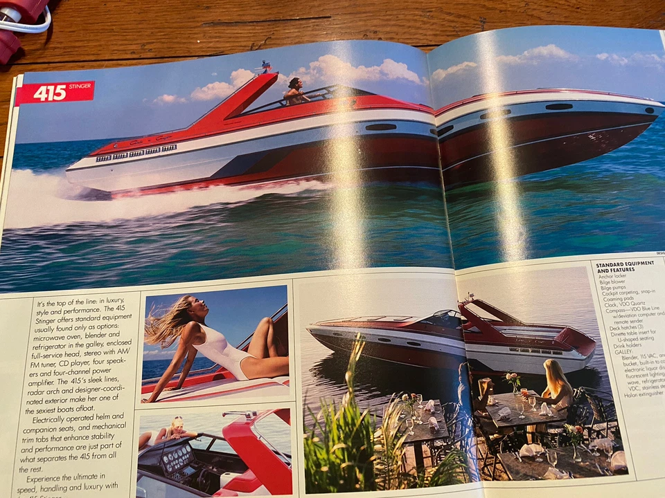 Chris Craft 1988 barcos deportivos Stinger Scorpion barco de gran tamaño folleto/catálogo Foto 3 de 4