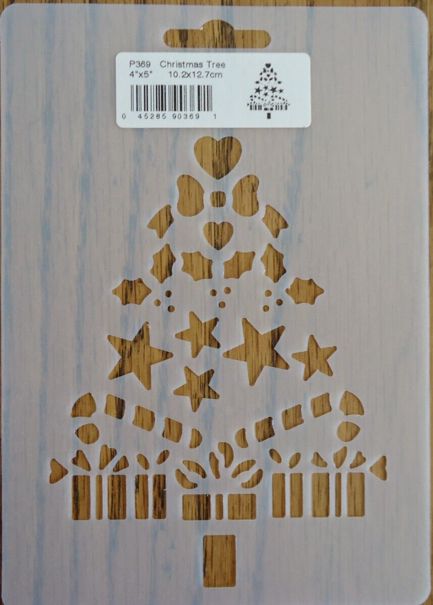 Stencil QC Christmas Tree P369 star candy cane gift heart bow