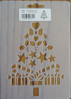 Stencil QC Christmas Tree P369 star candy cane gift heart bow