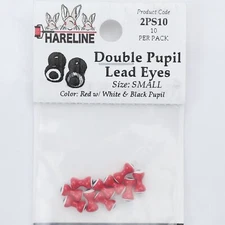 Hareline Double Pupil Lead Eyes - Small - Red