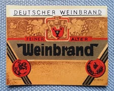 Old Small Label Bottle for Shop Doll House Brandy