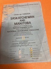 NATIONAL GEOGRAPHIC Map OF SACKATCHEWAN & MANITOBA 1976   30" X 22"