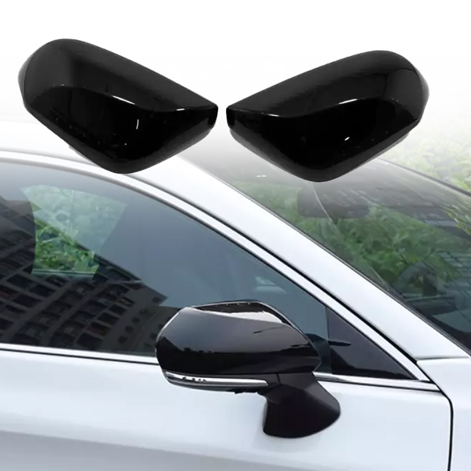 Bright Black Rearview Mirror Cover Trim 2pcs For Toyota Camry 2018-20250X