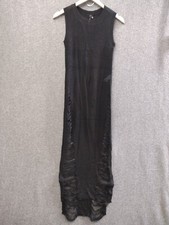 Codigo Women's Black Fitted Ribbed Long Sleeveless Sexy Rock Bodycon Dress M