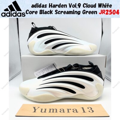 adidas Harden Vol.9 Cloud White Core Black Screaming Green JR2504 Herren Gr.