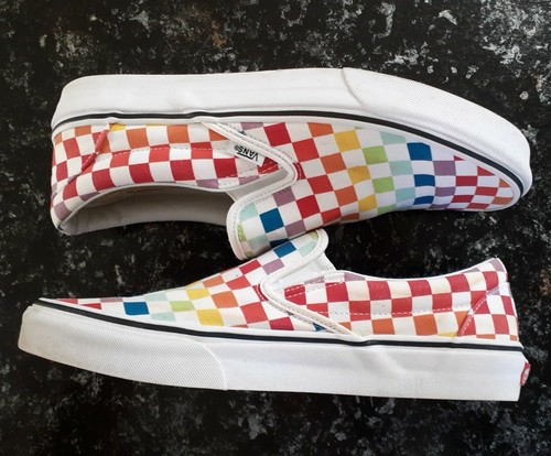 vans shoes checkered rainbow