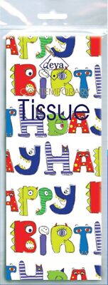 Geschenkpapier Monster Geburtstag Deva 4 Blatt 50 x 70 cm