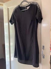 Voulez Vous ladies little black dress with faux pearl and sequin shoulders