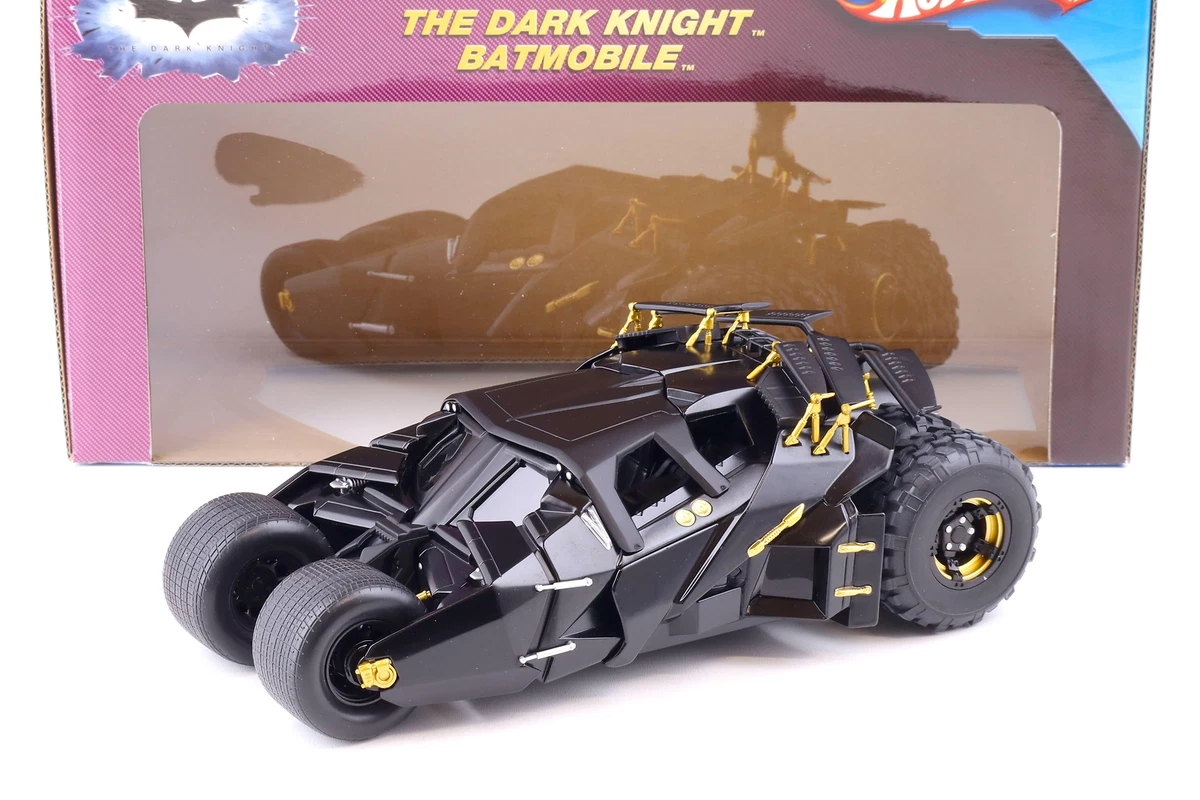 Batmobile Hot Wheels Noire - Échelle 1/18 - Métal Coulé - Batman - NEUF