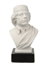 Libyscher Revolution&auml;r Oberst Muammar Gaddafi Marmor B&uuml;ste Statue 11,5 cm