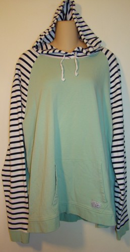 Sudadera con capucha Orvis Plus para mujer verde blanco azul rayas talla XXL D113 - Imagen 9 de 9