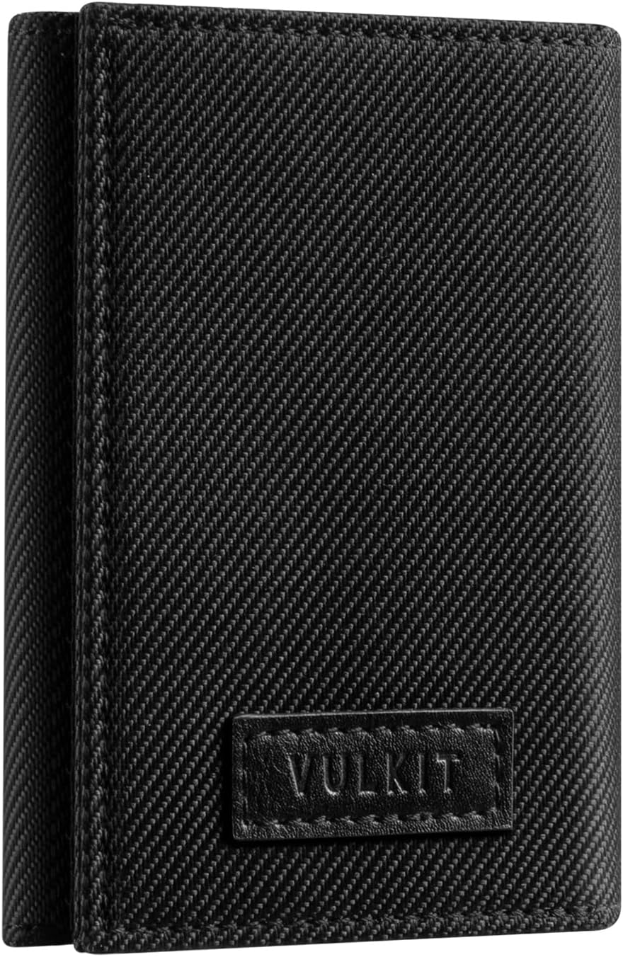 Minimalist Leather Rfid Blocking Trifold Wallet Slim Credit Card Holder with 3 I