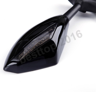 Black LED Mirrors For Kawasaki Ninja 500/636 ZX6RR ZX750 ZX7R ZX9R