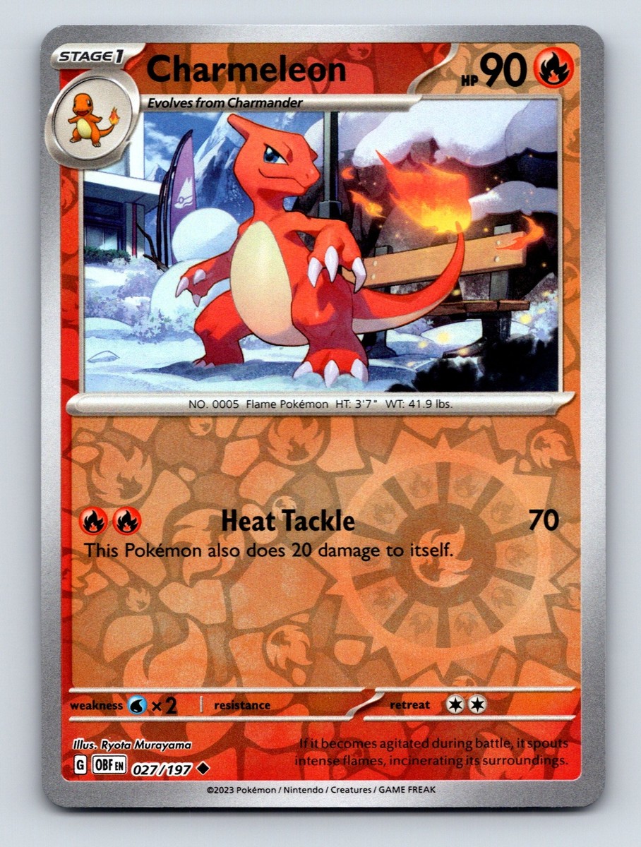 Stage 1 Charmeleon HP 90 Heat Tackle Attack Rarity Orange Flame | eBay