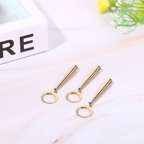 3PC Anime Cosplay Lover Stainless Steel Long Bar Dangle Clip-on Hoop Earring 18G - Picture 7 of 23