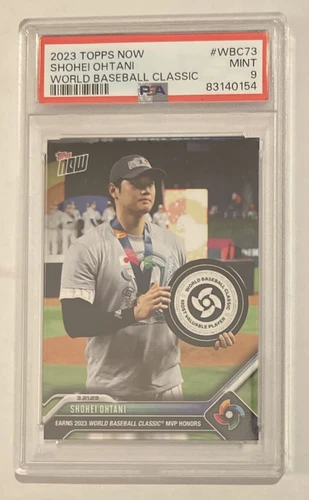 SHOHEI OHTANI 2023 TOPPS NOW RECEIVES WBC MVP AWARD PSA 9 #WBC-73