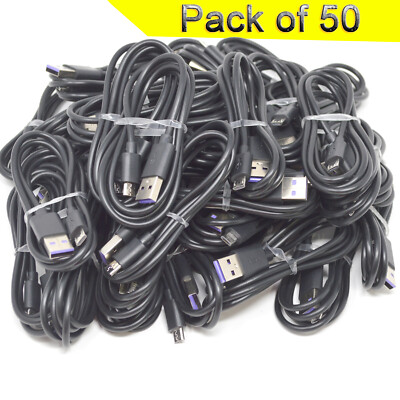 [Pack of 50] FAST CHARGING Micro USB Data Sync Cable Cord for Android Cell Phone