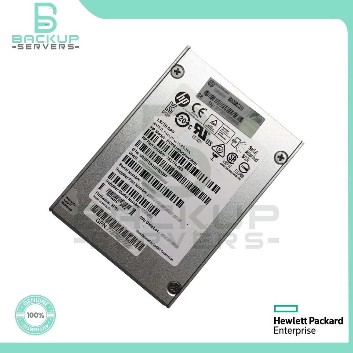HP Sandisk 1.92TB 6Gbps MLC SAS 2.5