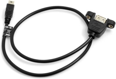 System-S Mini USB 5Pin Kabel auf USB Typ A 2.0 Buchse Panel Mount 50cm