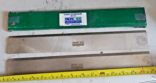 NOS Set of 2 - Pacific/Hoe High Chrome WC-120 Blades 15"x2"x5/32" - Picture 1 of 5