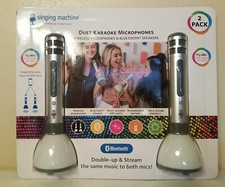 New Singing Machine Duet Karaoke Microphones 2-pack Bluetooth Speakers SMM478