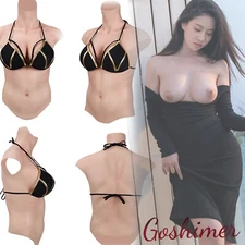 Realistic Silicone Breast Forms Breast Plate Fake Boobs C-G Cup For Crossdresser