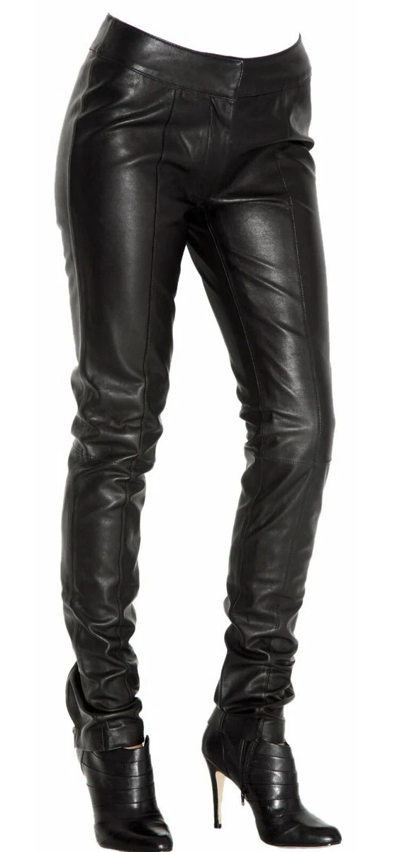 Ladies real leather trousers deals