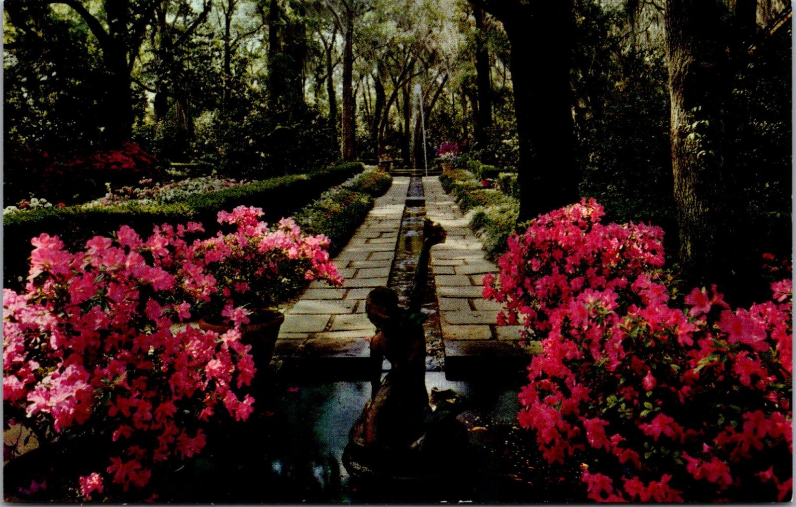 Postcard Bellingrath Gardens Mermaid Pool Mobile AL Alabama