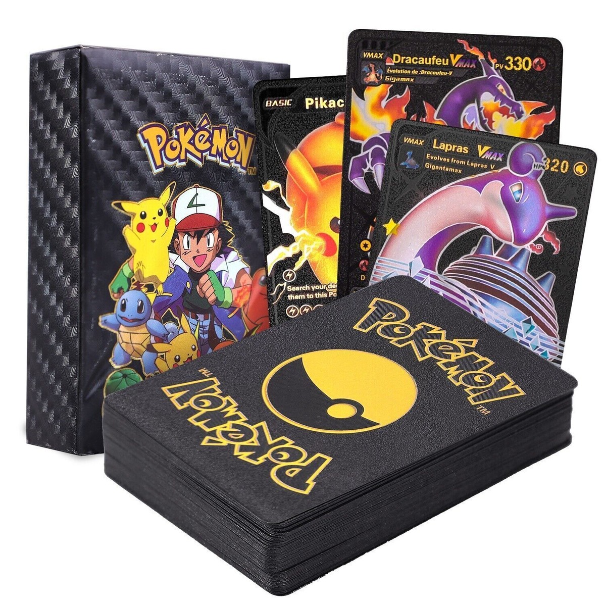 New Foil Black PACK 55 CARDS TCG GX Vmax GX Card Charizard New Foil Black PACK 55 CARDS TCG GX Vmax GX Card Charizard