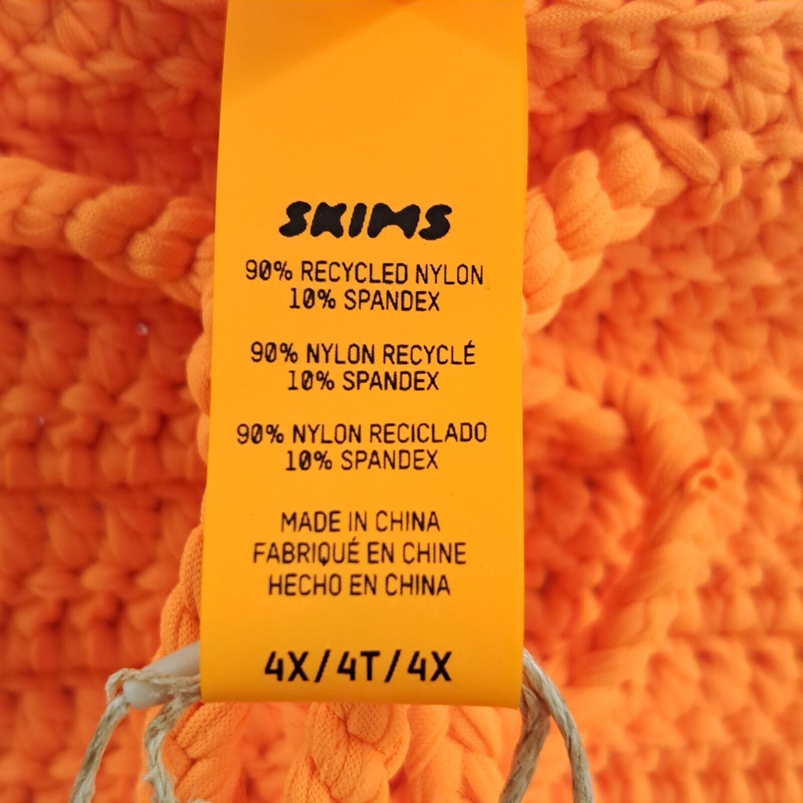 Skim Swim Mini Skirt Plus 4X Crochet Tie Waist Low Rise Cover Up Neon Orange NWT
