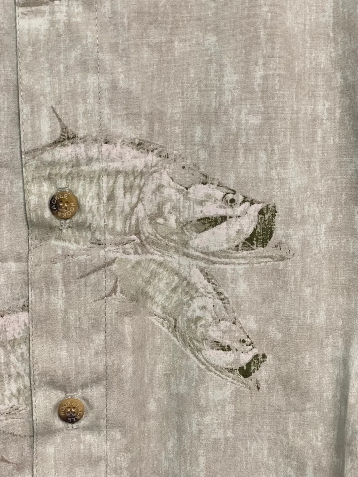 New Hook & Tackle Men's Tarpon Bay Fishing Shirt Green shade Medium - Image 3 of 4