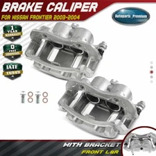 Pair Front Brake Calipers w/ Bracket for Nissan Frontier 2003-2004 Xterra 00-04