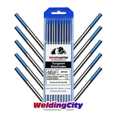 WeldingCity® 10-pk TIG Welding Tungsten 2% Lanthanated Blue Assorted 3/32-1/8x7