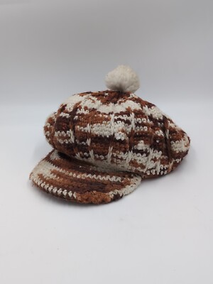 Vintage Betmar Granny Square Crochet Hat Pom Pom 70s Multicolor Wool Newsboy Cap Vintage Granny Square Beanie Crochet Pattern PDF, Winter Hat  main image 3