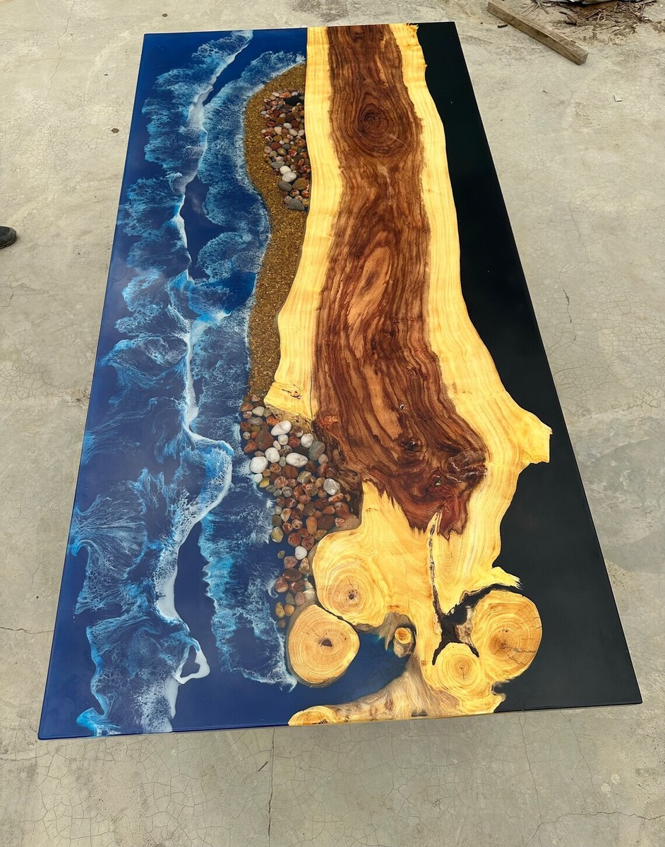 Custom Order Ocean Epoxy Table, Dining Room Resin Table ,Kitchen