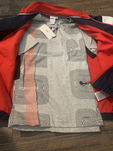 NWT Boys 10 Athletic Tracksuit Workout Navy Red $270 Jacket Pants Tee shirt - Picture 4 of 5