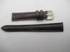 14MM Dark Brown Lizard Grain Ladies Watch Band