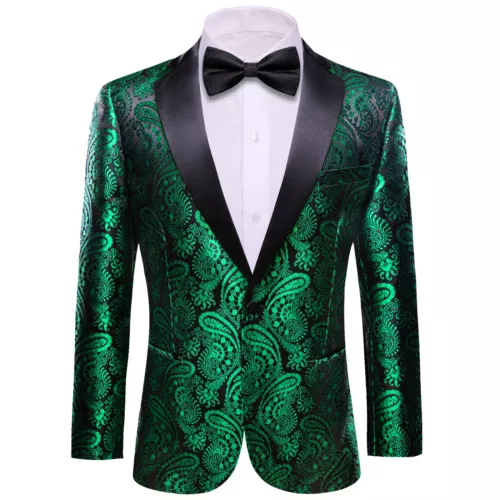 Para Hombres Floral Esmoquin Cena Chaqueta Calce Regular Chal Solapa Paisley Baile de graduación Fiesta Traje - Imagen 198 de 236