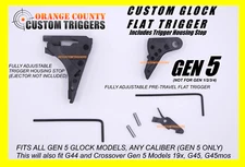 CUSTOM FLAT TRIGGER SHOE FOR GLOCK - TRIGGER HOUSING STOP (ADJUSTABLE)GEN 5 ONLY