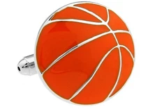 Basketball Cufflinks Orange Silver Hoops Wedding Fancy Gift Box Free Ship USA
