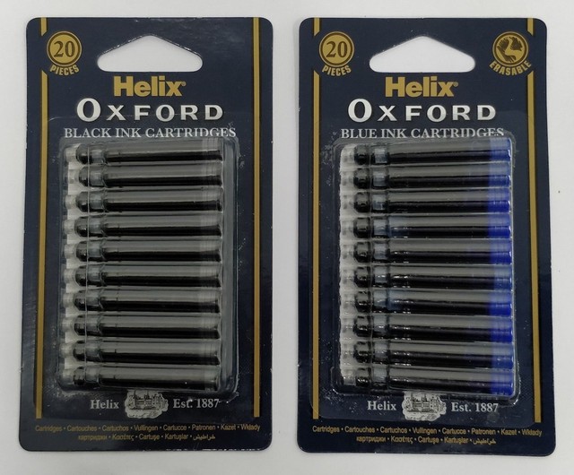 Helix Oxford Universal Black Refill Ink Cartridges Fountain PenFREE