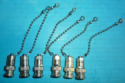 6 Amphenol 4700-51 BNC(m) Terminations w/Chain 0.5W 51 Ohms Excellent