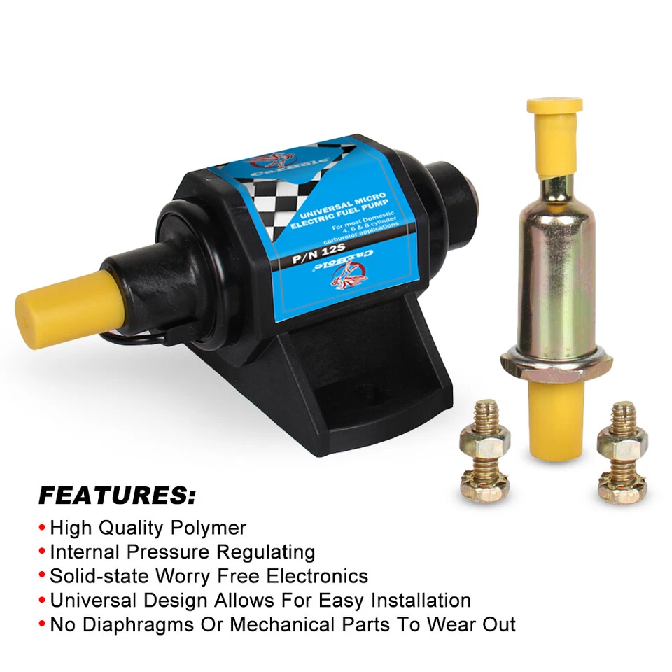 Carburador bomba de combustible eléctrico universal en línea 4-7 PSI baja presión gasolina Foto 2 de 4