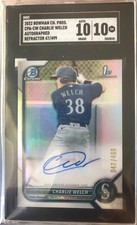 Charlie Welch 2022 Bowman Chrome #CPA-CW AUTO Refractor /499 SGC 10/10 Mariners