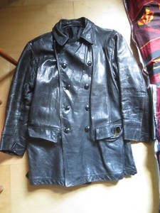 Vintage USA LEATHER MOTORCYCLE POLICE JACKET KRIEGSMARINE ...