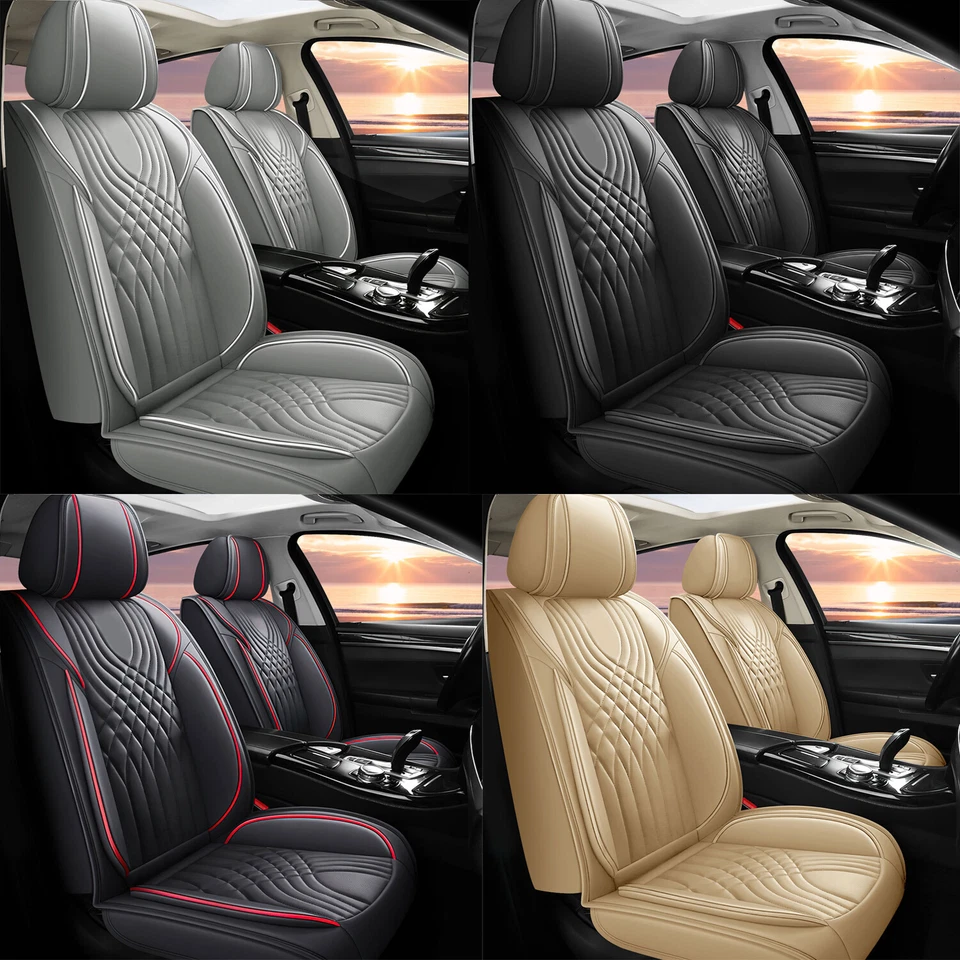 Juego completo de 5 fundas protectoras de asiento de coche de cuero para Dodge cojín delantero trasero Foto 2 de 4