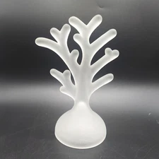 Art Glass Coral Ring Holder/Jewelry Stand Frosted Glass