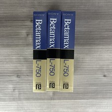 Lot of 3 SEALED BLANK SONY BETAMAX L-750 VIDEO CASSETTE TAPES